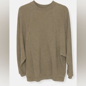 Madewell Olive Waffle Knit Pullover Sweatshirt Small